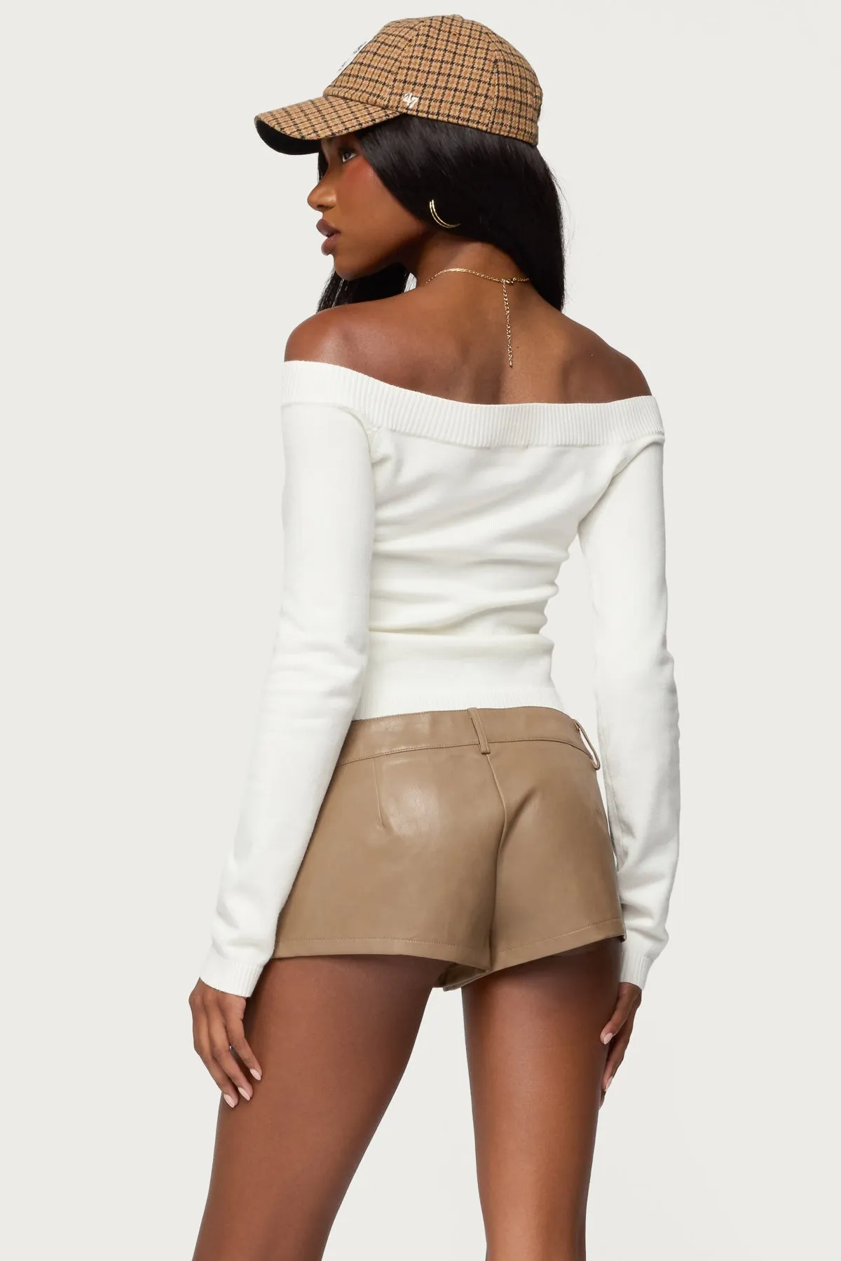 Leatrice Off Shoulder Knit Top sold by Edikted product image thumbnail 5