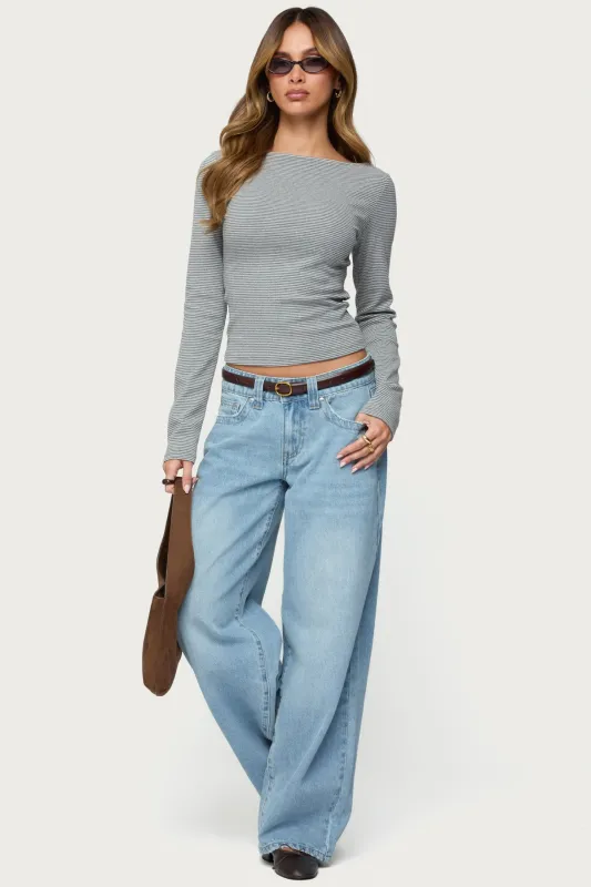 Rivka Low Rise Straight Leg Jeans sold by Edikted