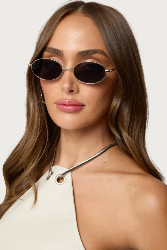 Naomie Oval Metal Sunglasses sold by Edikted