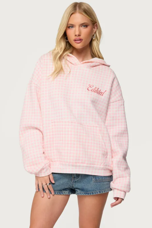 Edikted Gingham Oversized Hoodie sold by Edikted