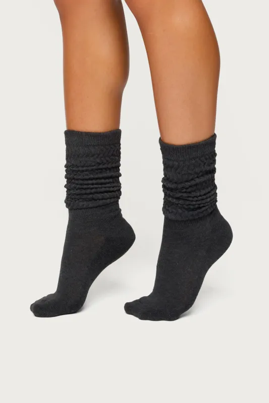 Slouchy Scrunch Socks sold by Edikted