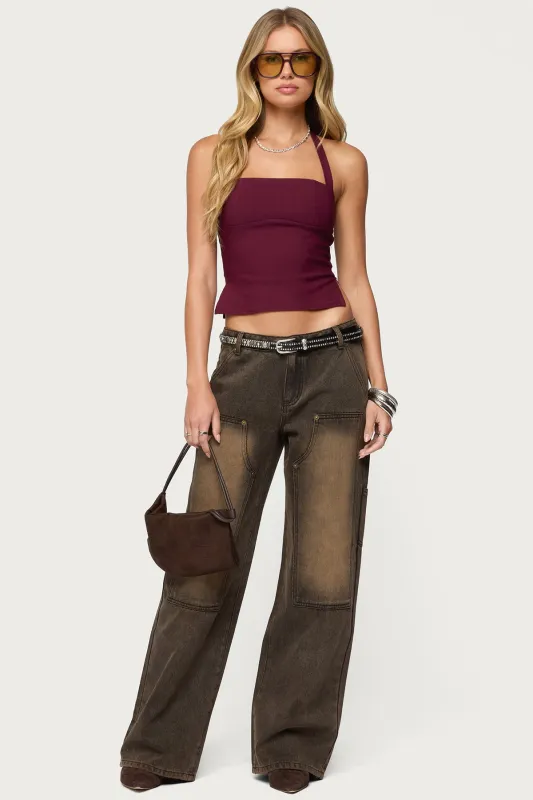Ayla Low Rise Carpenter Jeans sold by Edikted