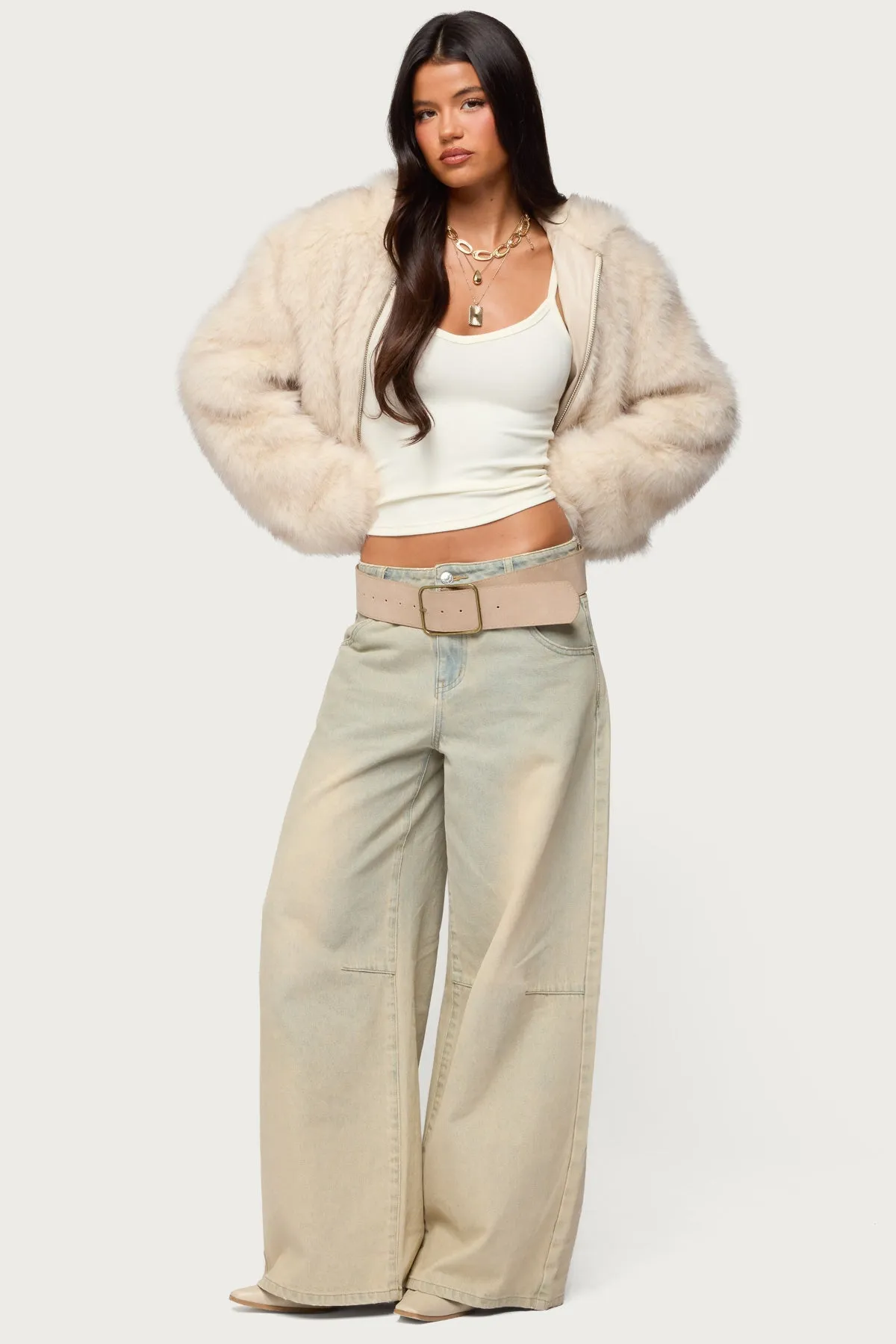 Beyonca Hooded Faux Fur Jacket sold by Edikted product image thumbnail 2
