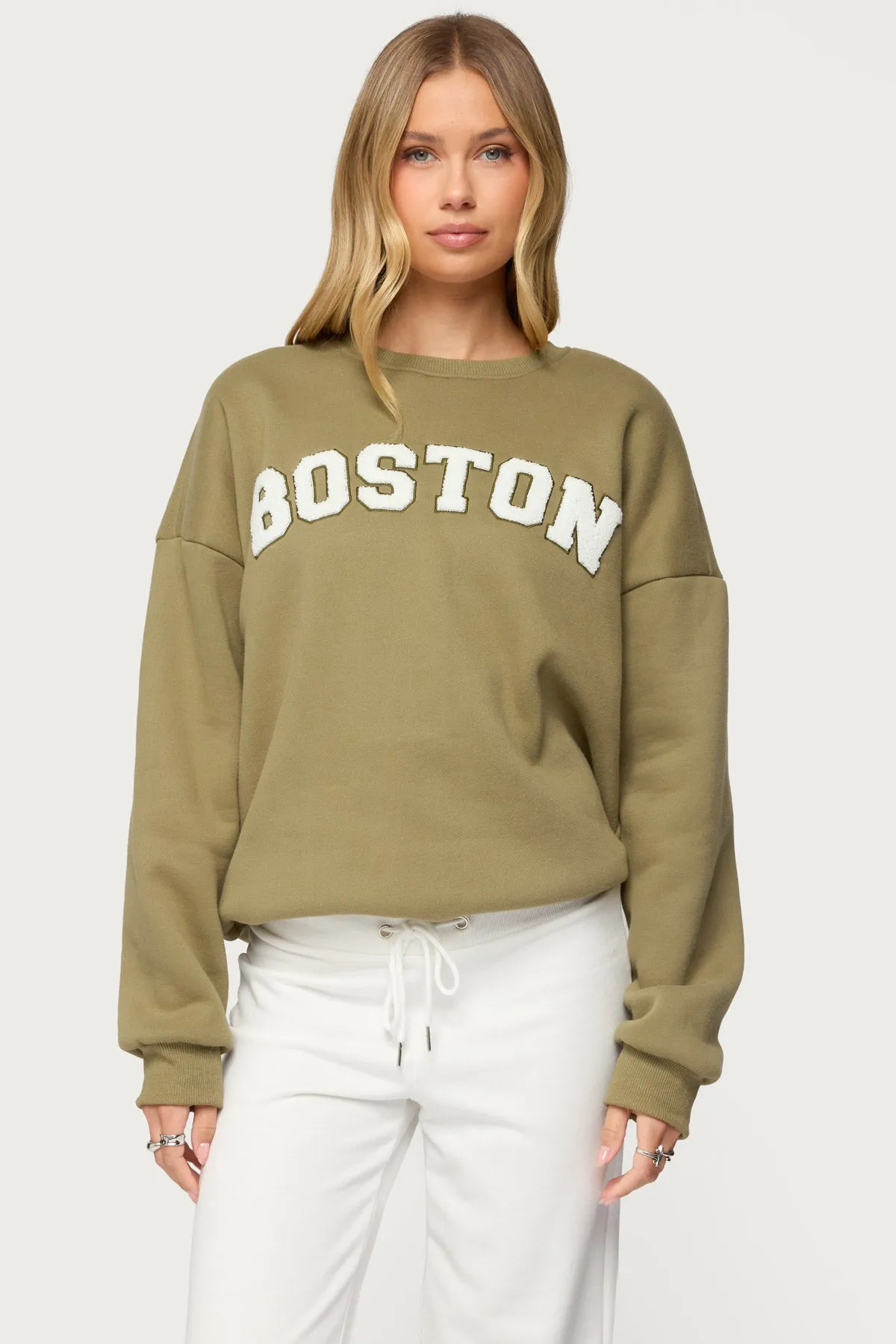 Boston Girl Sweatshirt sold by Edikted