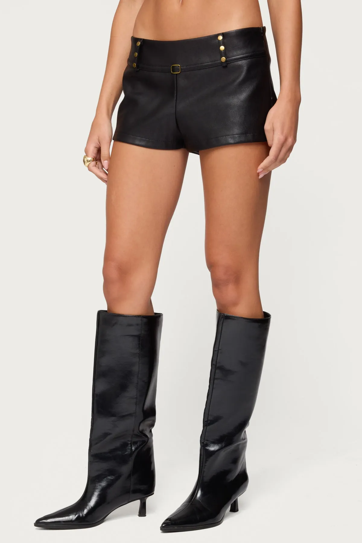 Reese Studded Faux Leather Micro Shorts sold by Edikted product image thumbnail 4