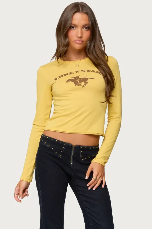 Lone Star Long Sleeve T Shirt sold by Edikted