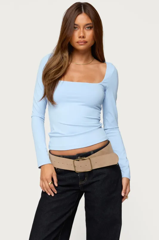 Lovie Fitted Square Neck Top sold by Edikted