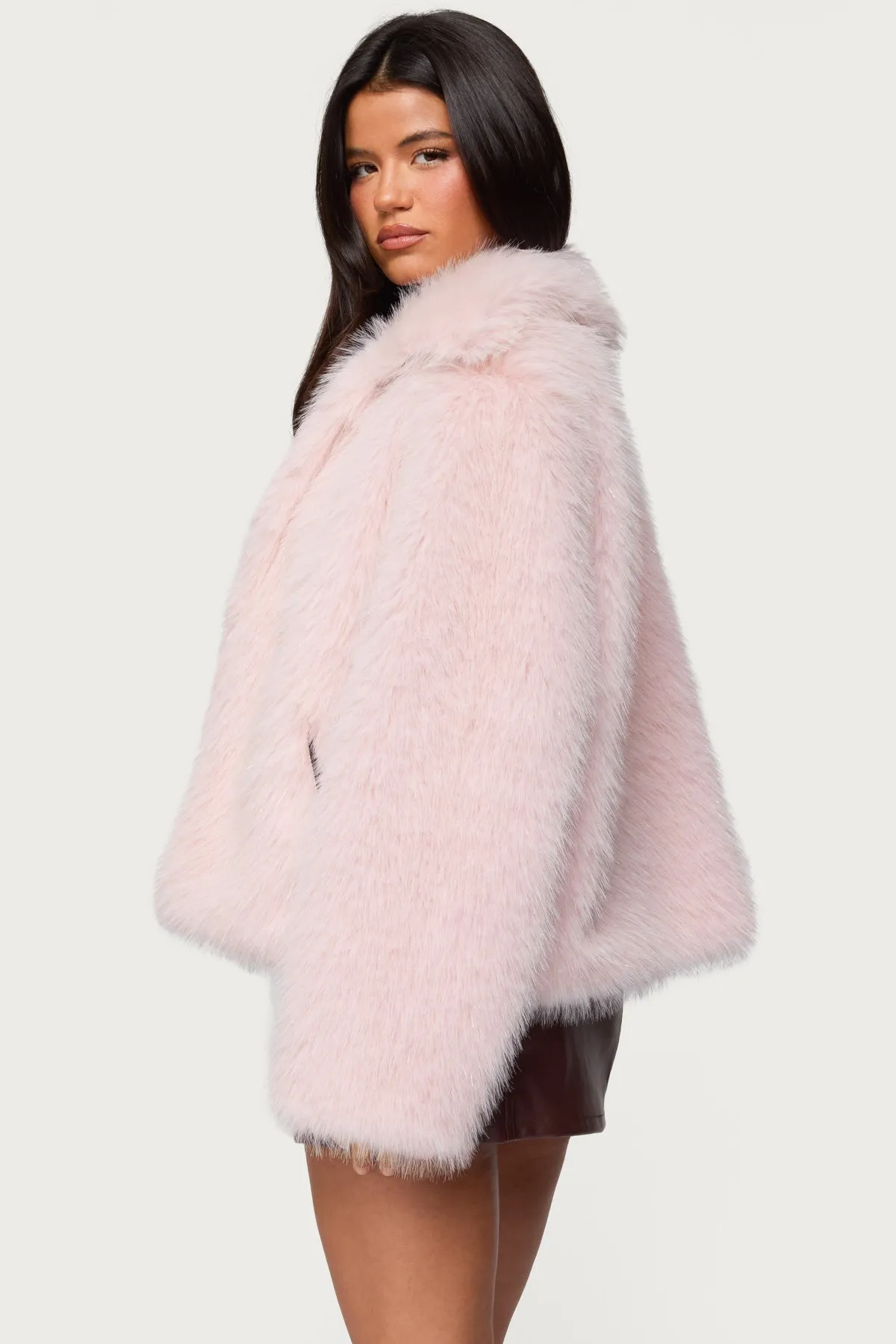 Noelle Oversized Faux Fur Jacket sold by Edikted product image thumbnail 5