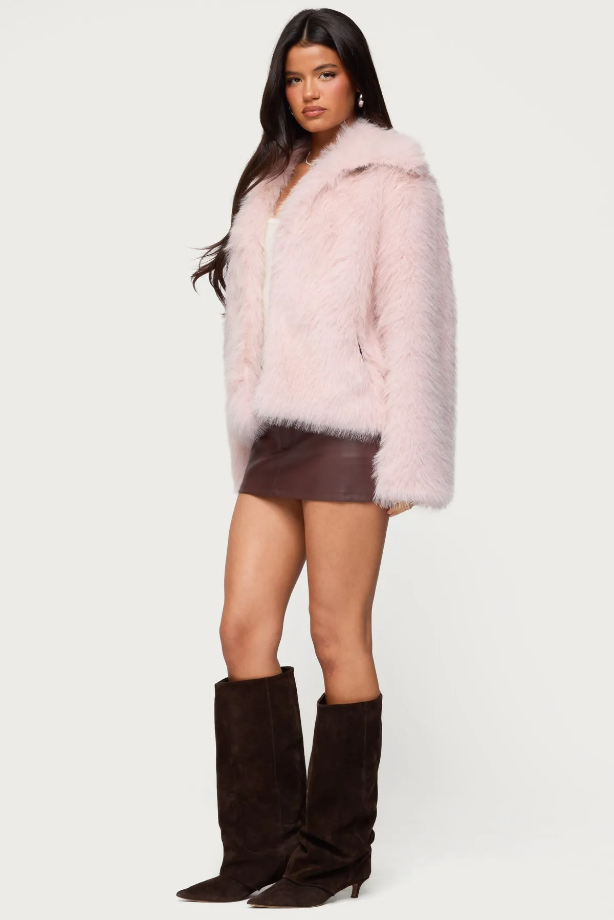 Noelle Oversized Faux Fur Jacket sold by Edikted product image thumbnail 3