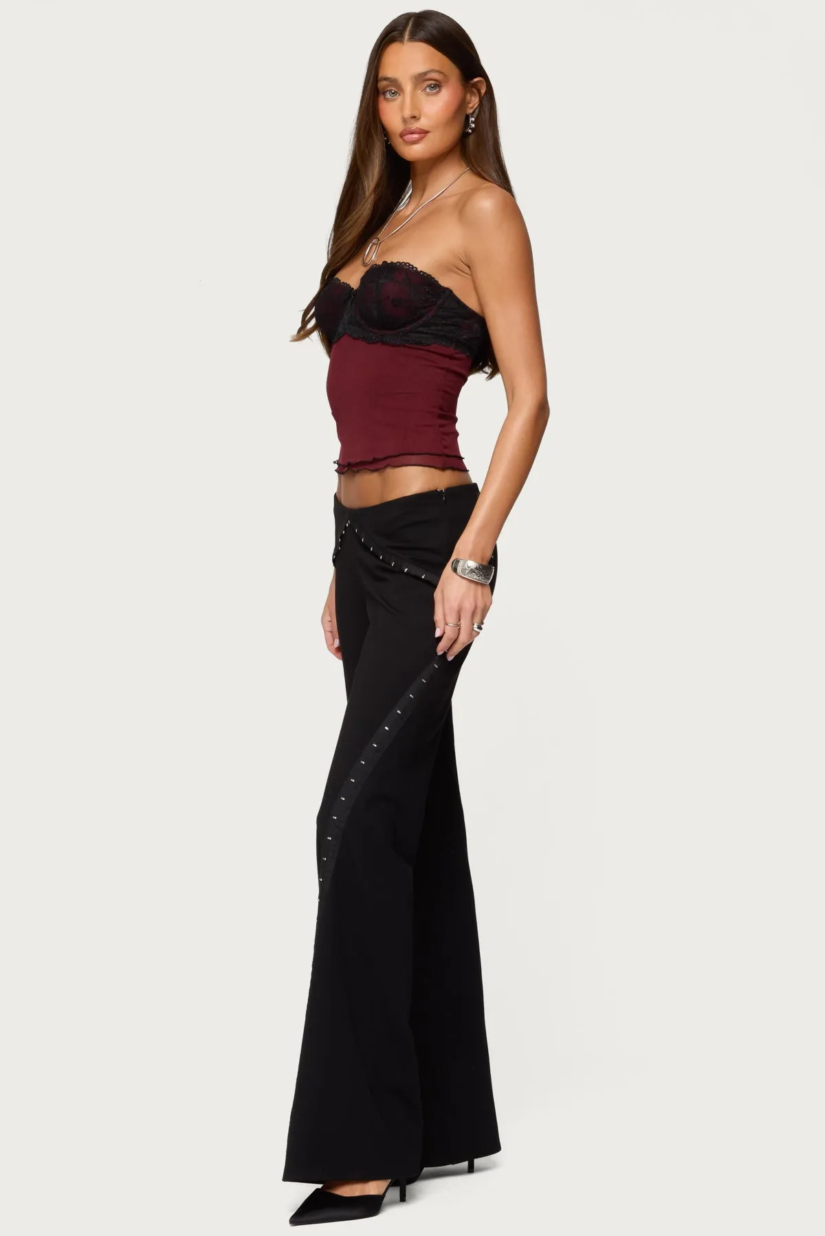 Contrast Lacey Mesh Bra Top sold by Edikted product image thumbnail 4