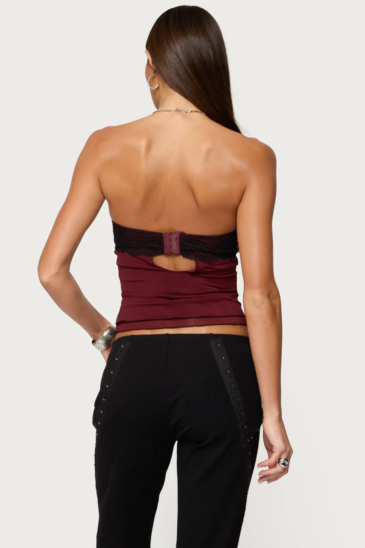 Contrast Lacey Mesh Bra Top sold by Edikted product image thumbnail 5