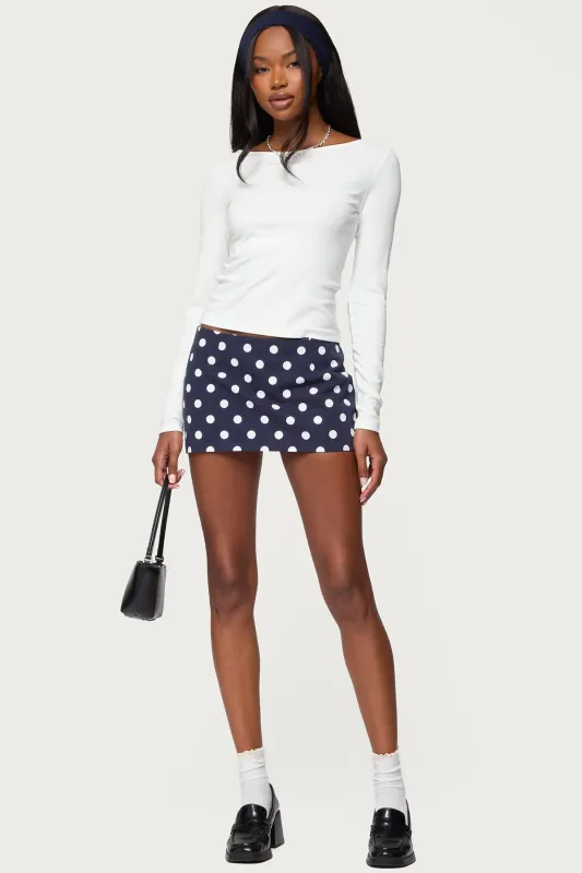 Noreen Polka Dot Mini Skort sold by Edikted