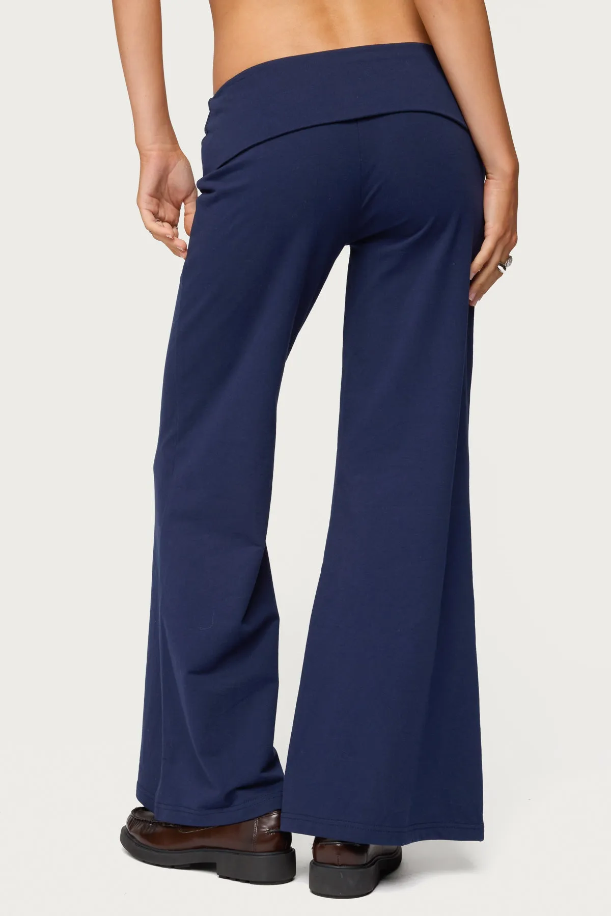 Petite Wide Leg Fold Over Pants sold by Edikted product image thumbnail 4