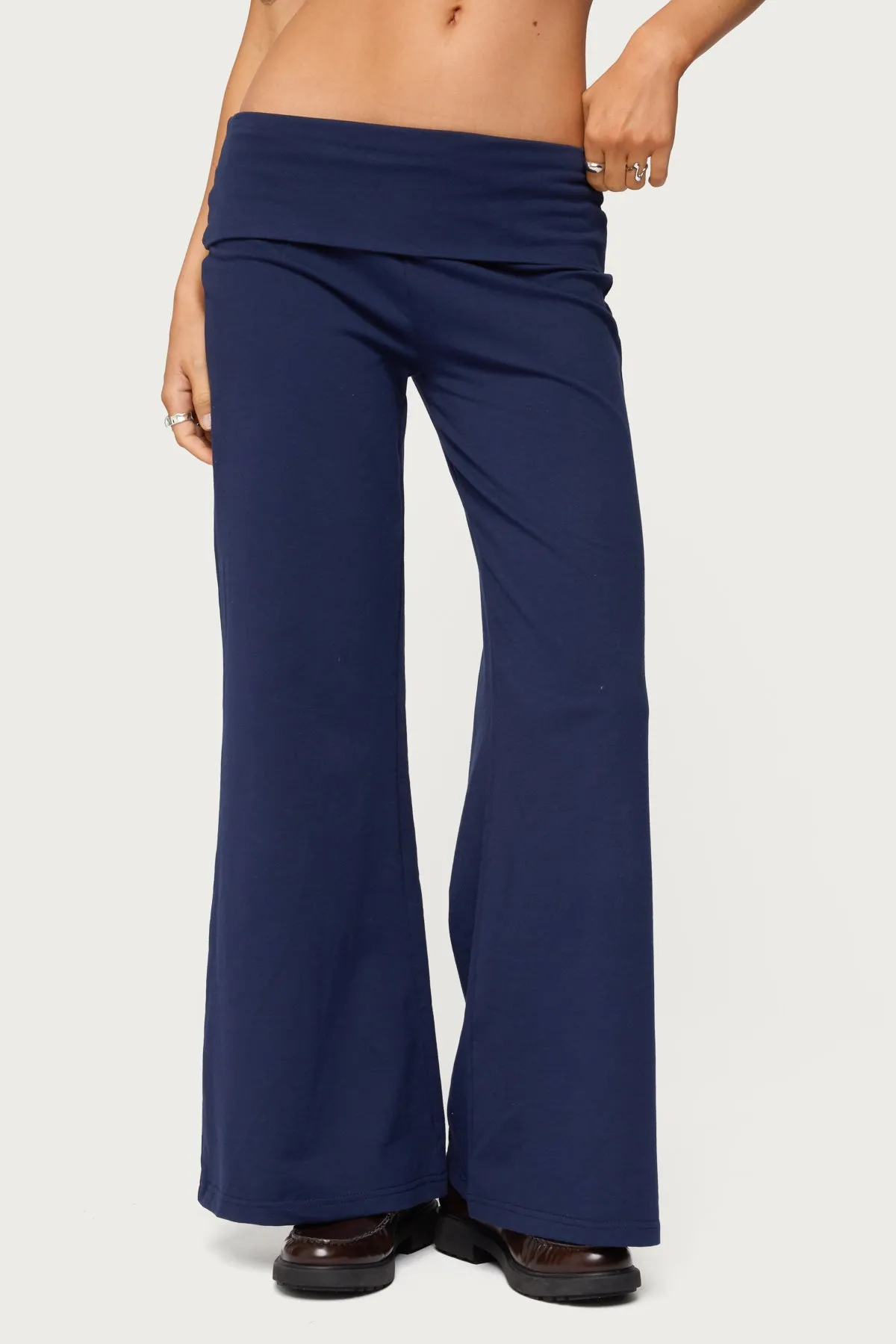 Petite Wide Leg Fold Over Pants sold by Edikted product image thumbnail 2