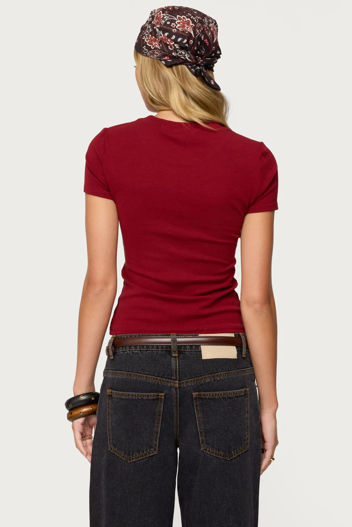 Daphney Ribbed T Shirt sold by Edikted product image thumbnail 5