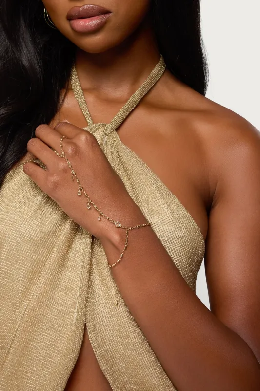 Dangling Rhinestone Handchain sold by Edikted