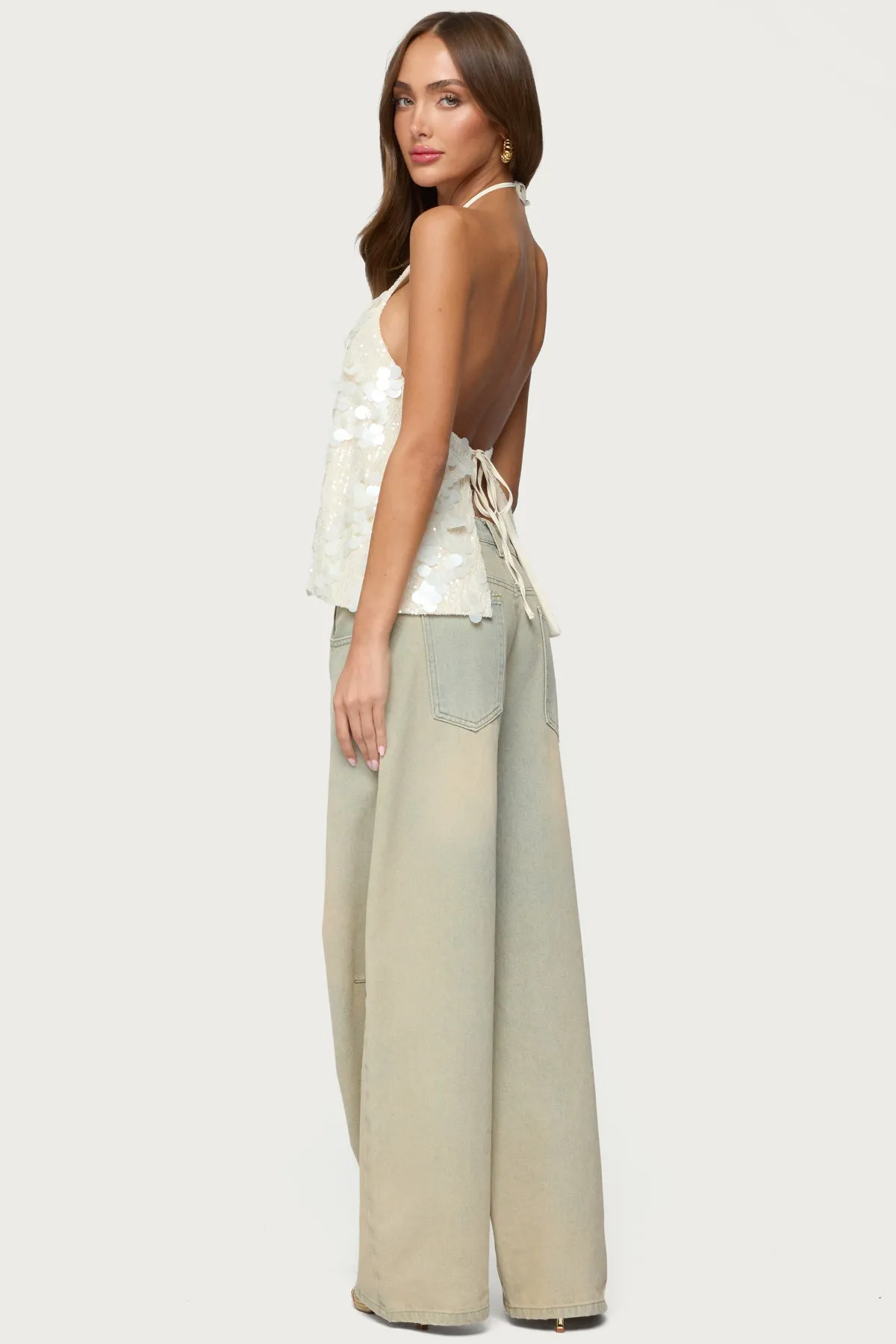 Ellorie Backless Sequin Halter Top sold by Edikted product image thumbnail 2