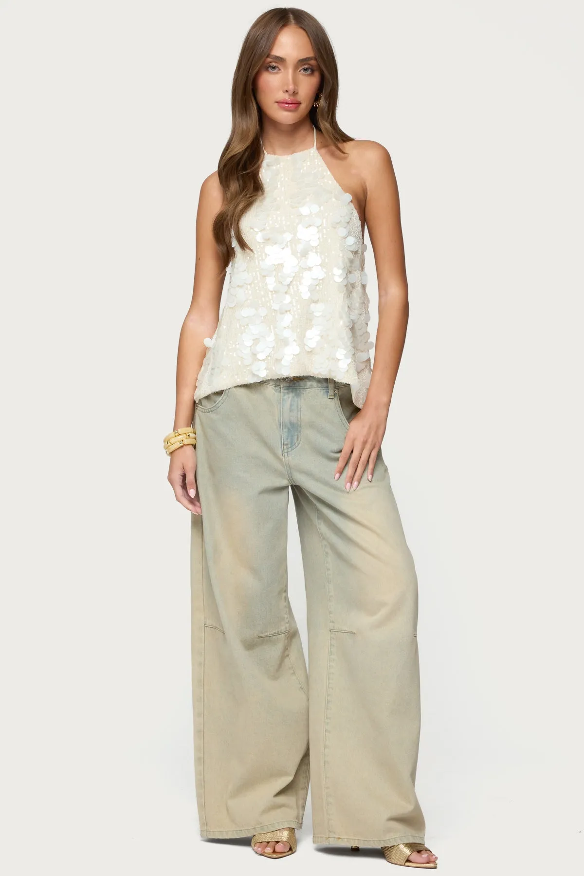 Ellorie Backless Sequin Halter Top sold by Edikted product image thumbnail 5