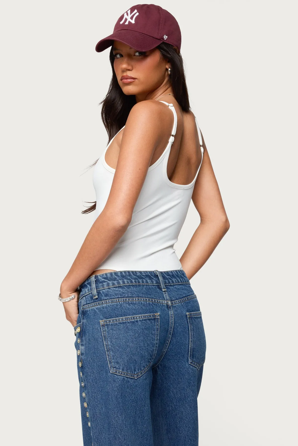 Teaghan V Neck Fitted Bodysuit sold by Edikted product image thumbnail 5