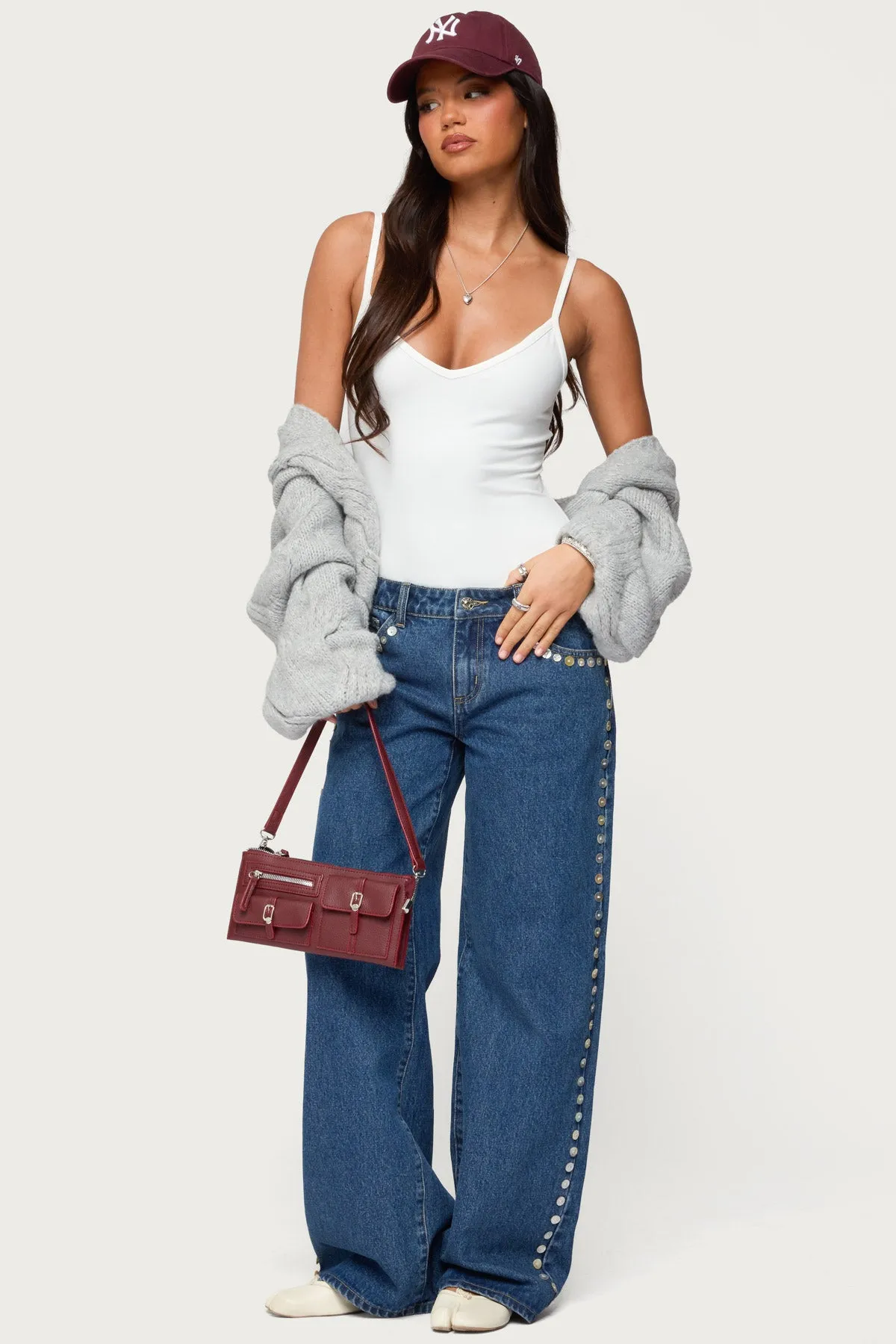 Teaghan V Neck Fitted Bodysuit sold by Edikted product image thumbnail 2