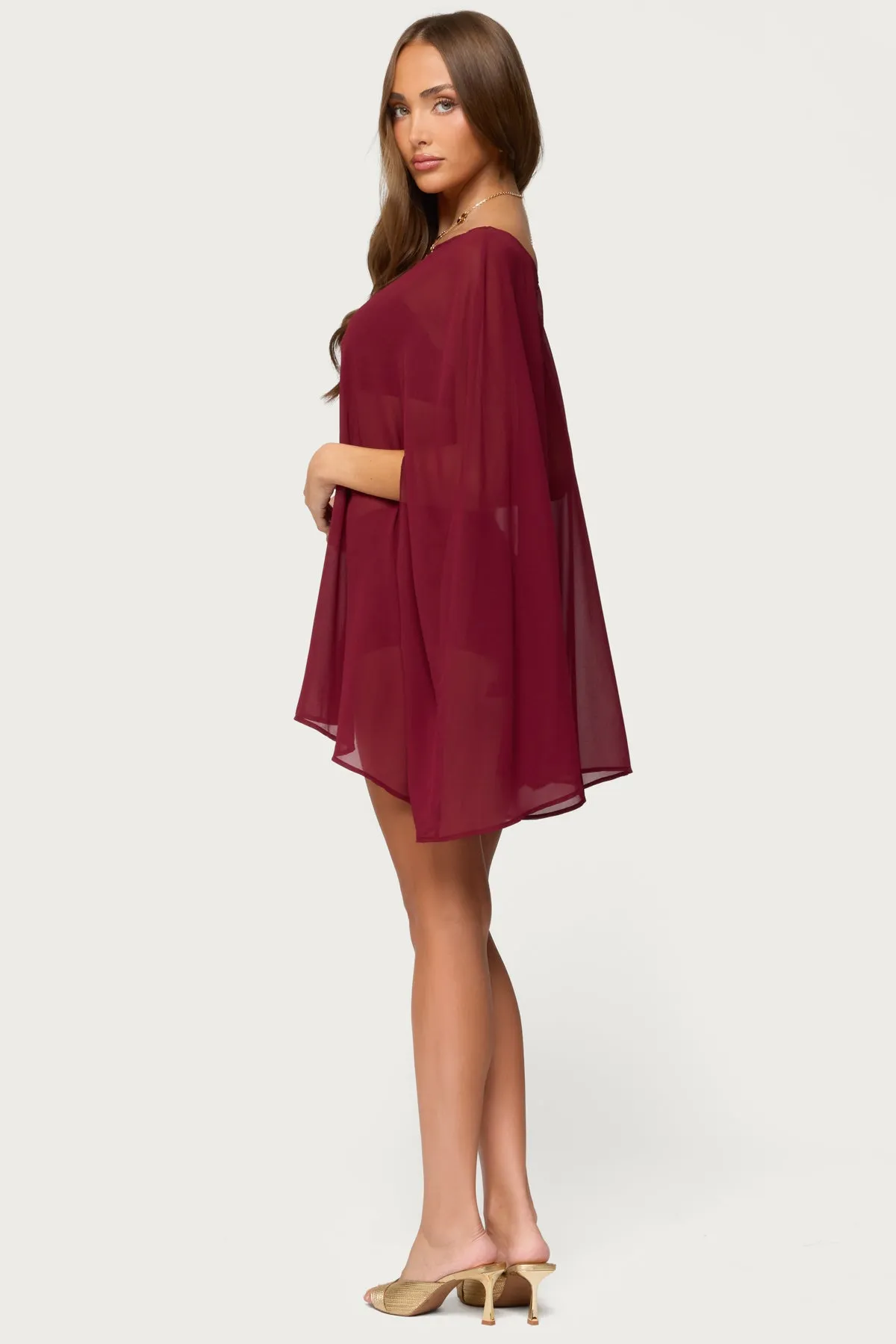 Mckenzie Sheer Chiffon Poncho sold by Edikted product image thumbnail 4