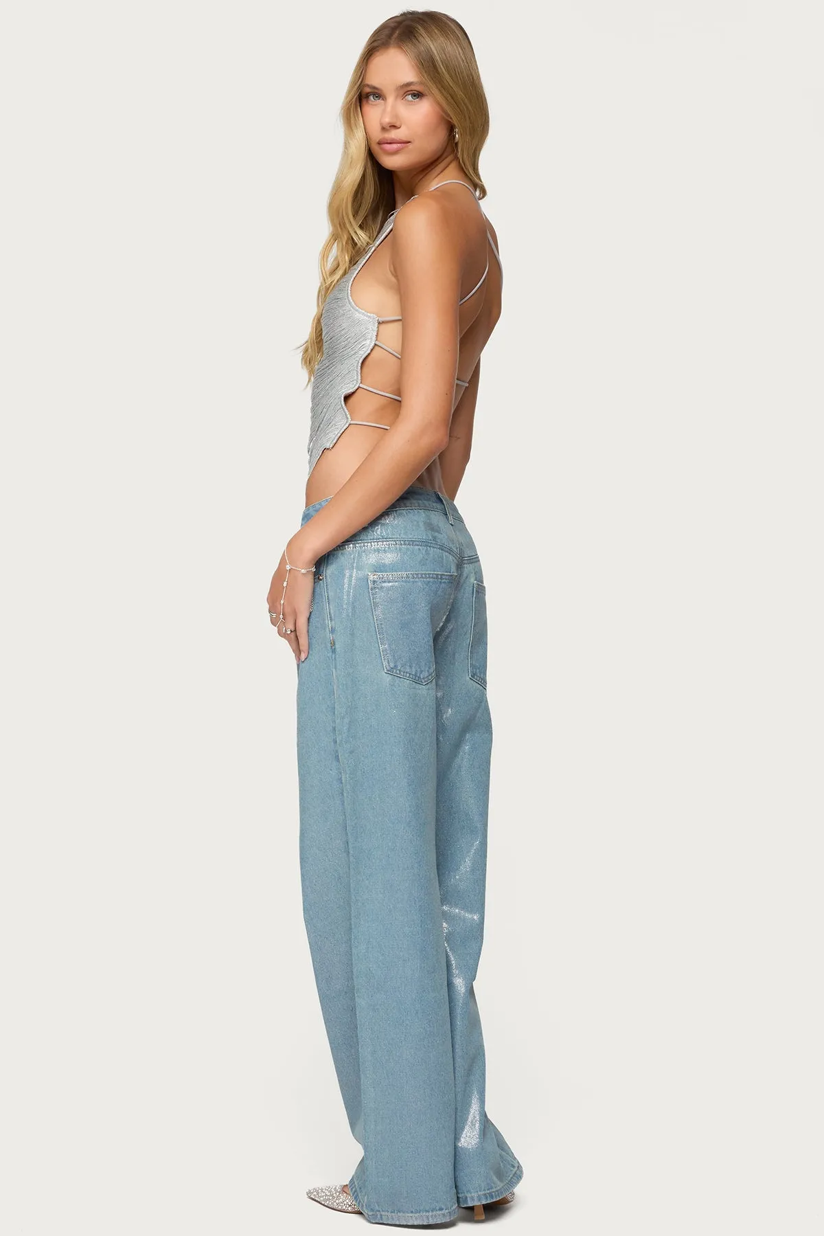 Kalana Crisscross Backless Fringed Top sold by Edikted product image thumbnail 5