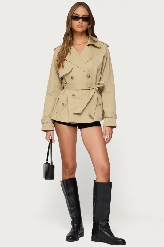 Tobie Raglan Trench Jacket sold by Edikted