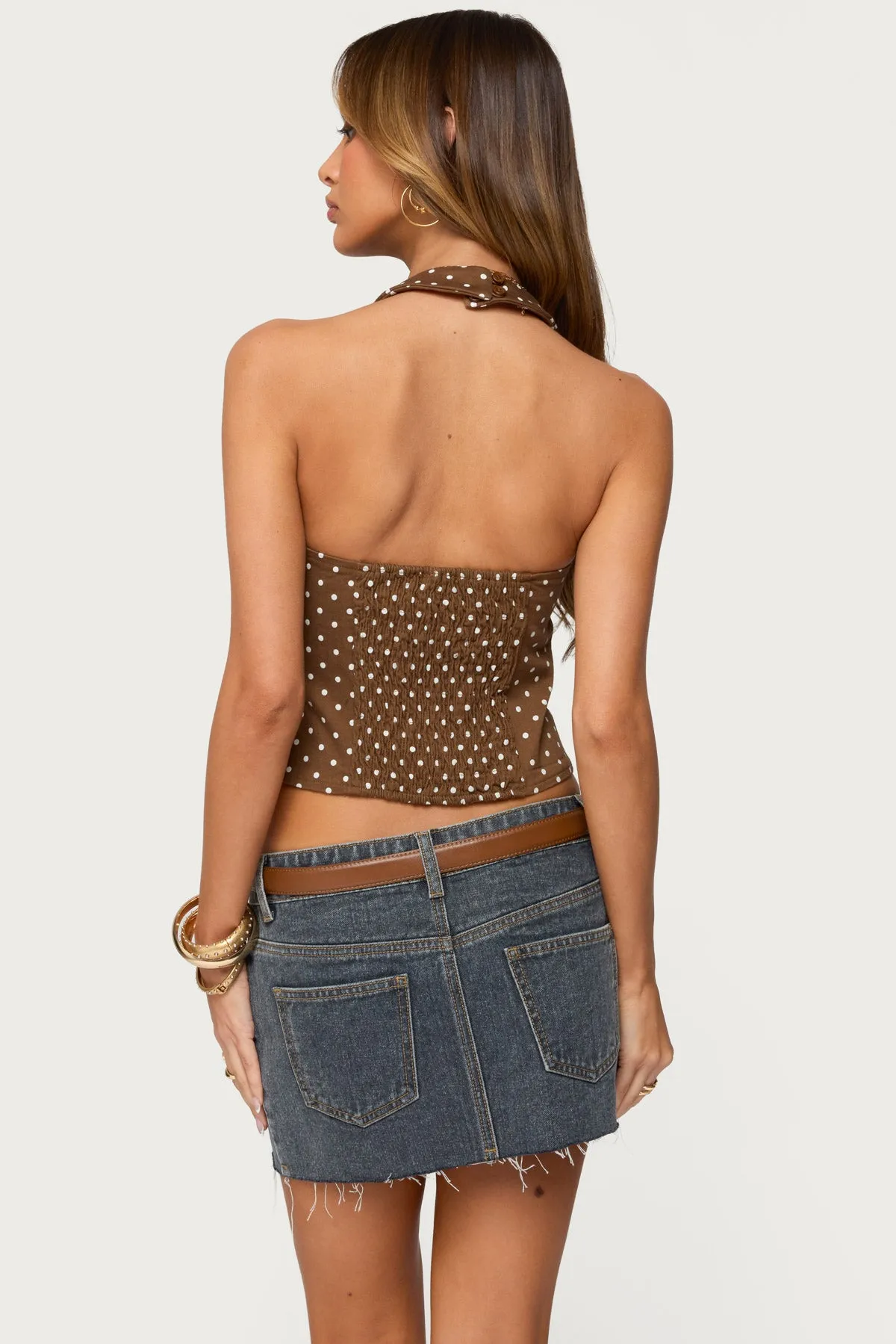 Twyla Polka Dot Halter Top sold by Edikted product image thumbnail 4