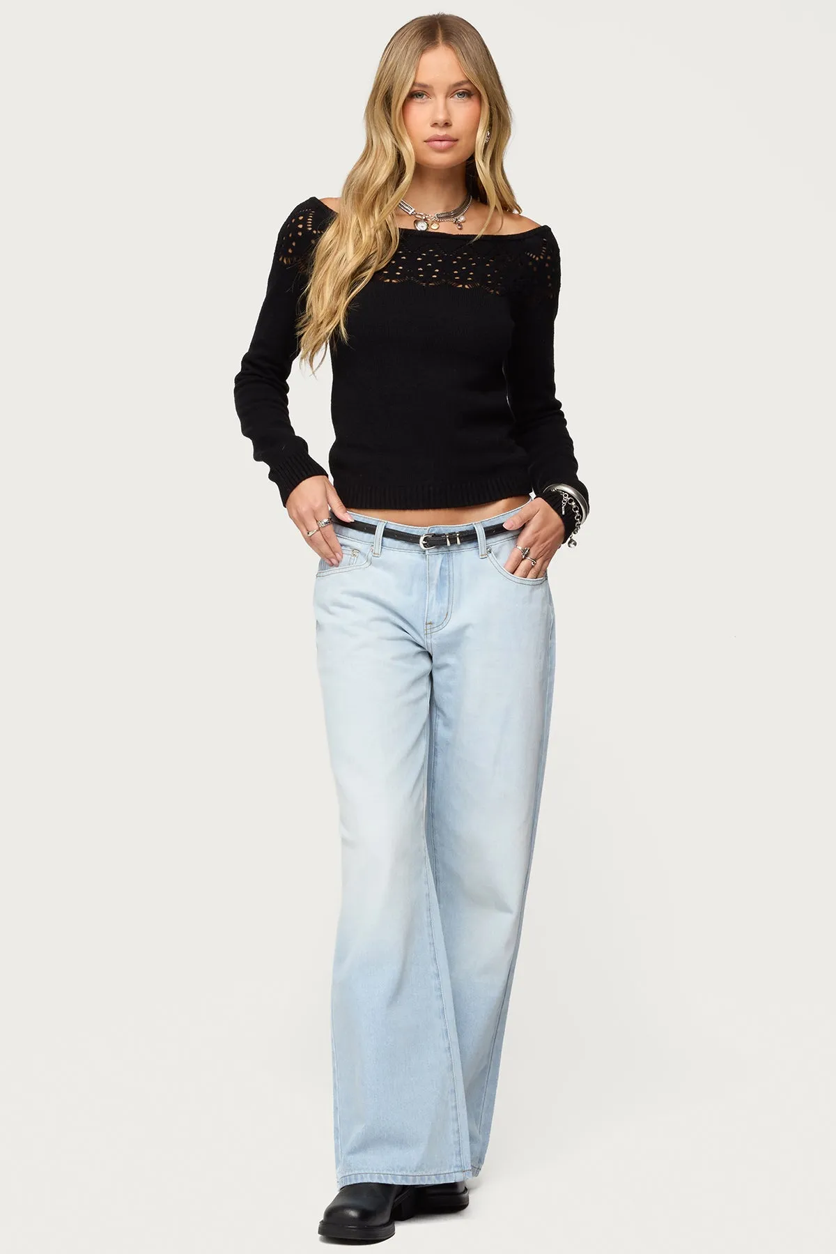 Magda Low Rise Acid Wash Jeans sold by Edikted product image thumbnail 3