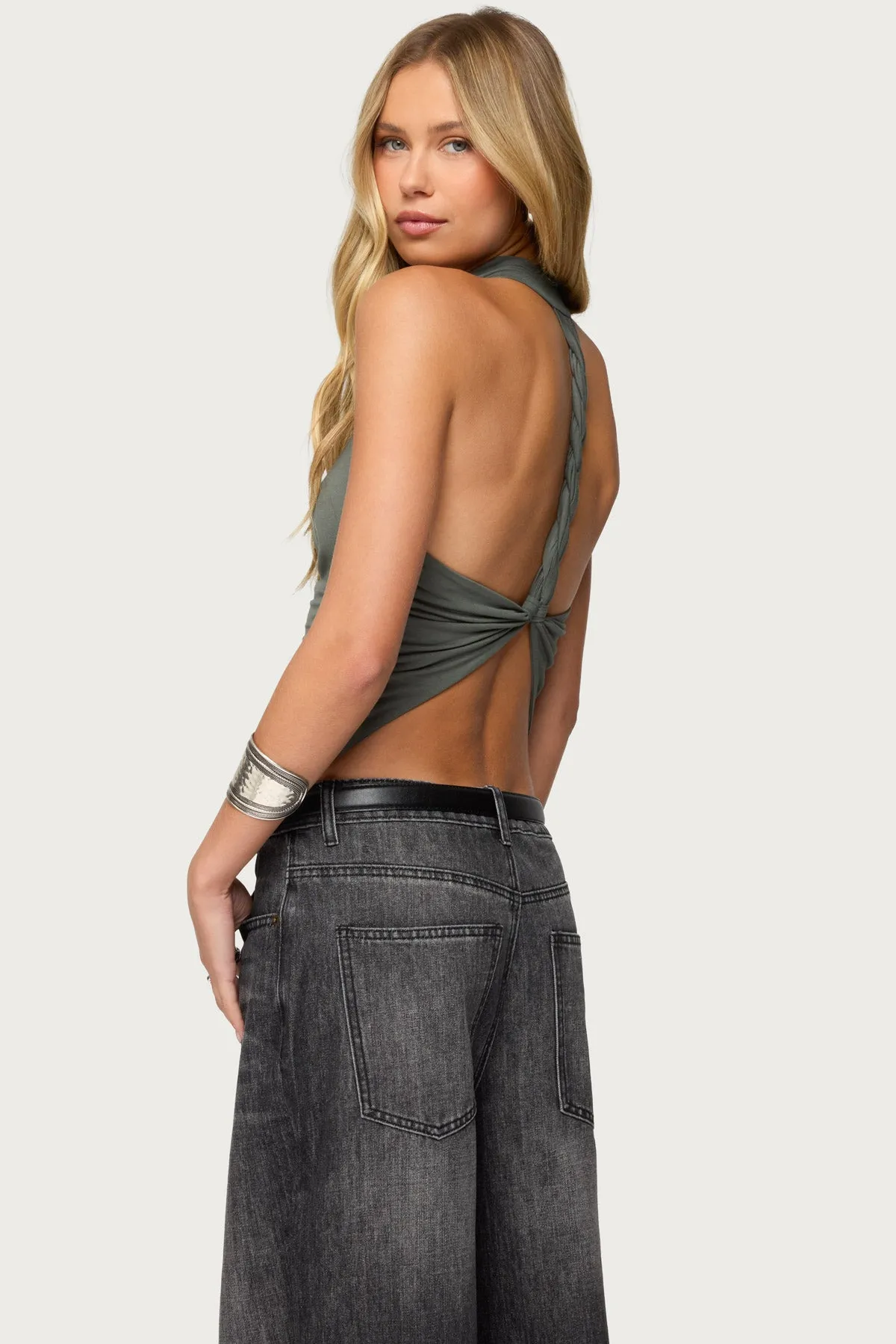 Collie Twisted High Cowl Neck Top sold by Edikted product image thumbnail 4