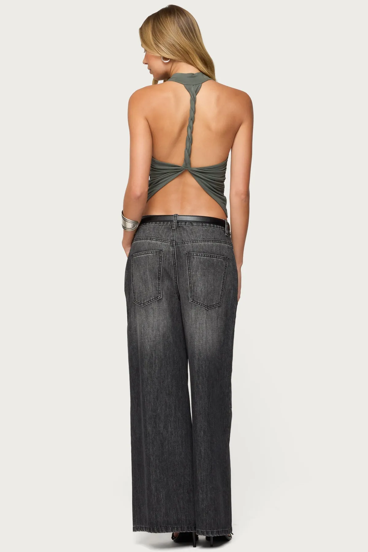 Collie Twisted High Cowl Neck Top sold by Edikted product image thumbnail 2