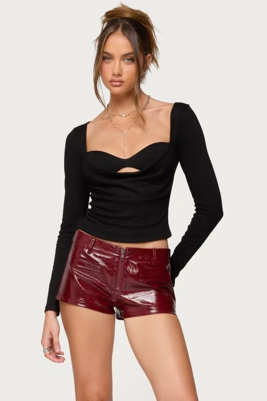 Oaklyn Layered Bra Cowl Neck Top sold by Edikted