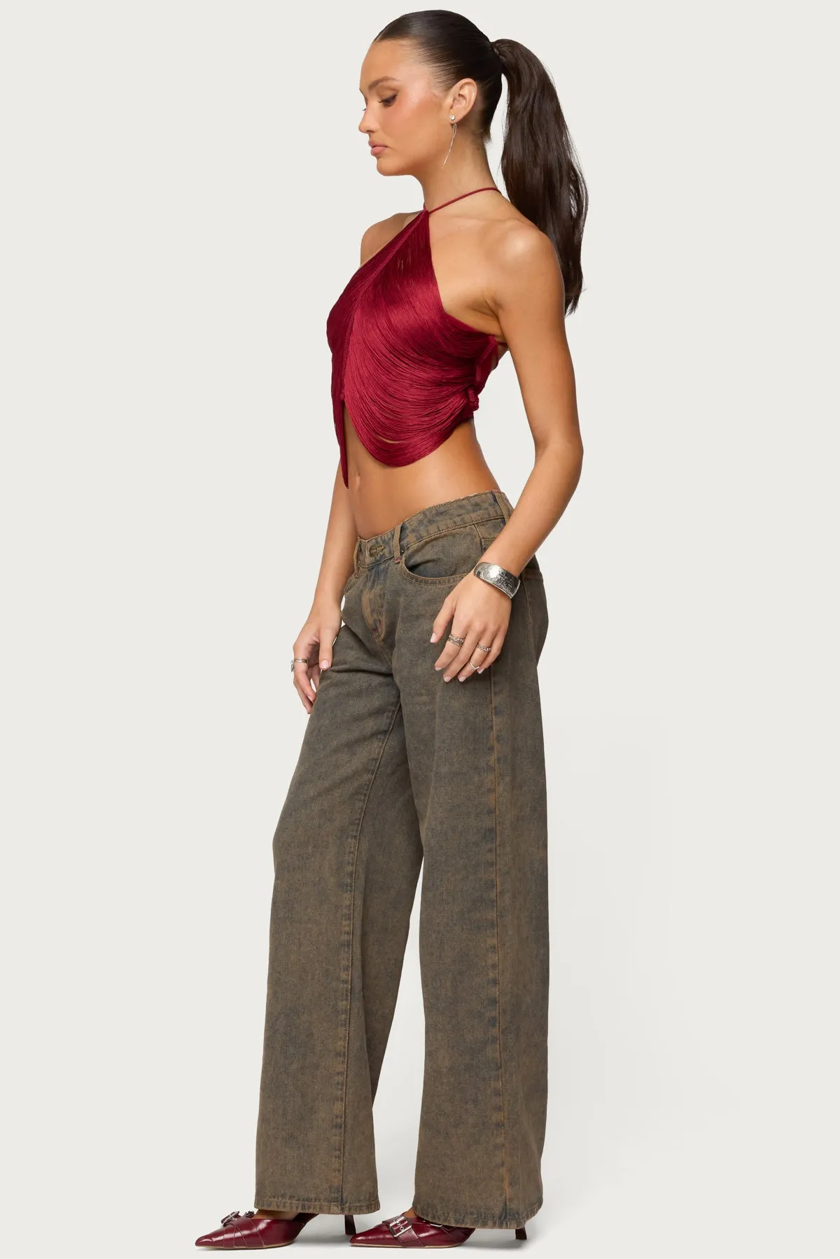 Hara Fringed Crisscross Backless Top sold by Edikted product image thumbnail 3