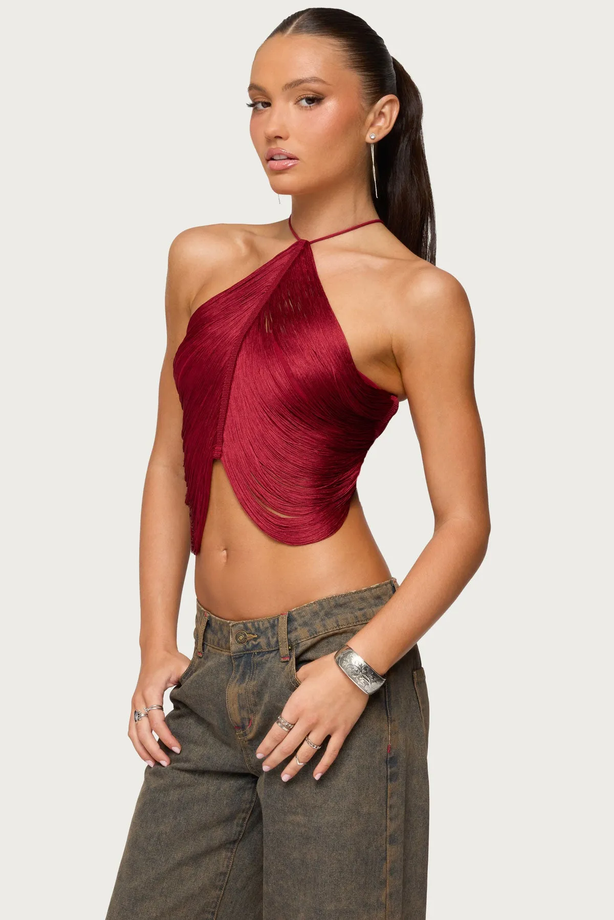 Hara Fringed Crisscross Backless Top sold by Edikted product image thumbnail 4