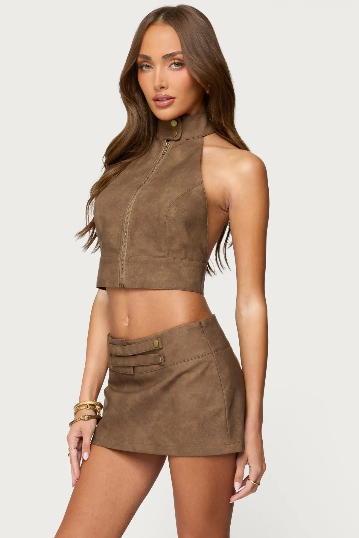 Karly Faux Leather Open Back Top sold by Edikted product image thumbnail 3
