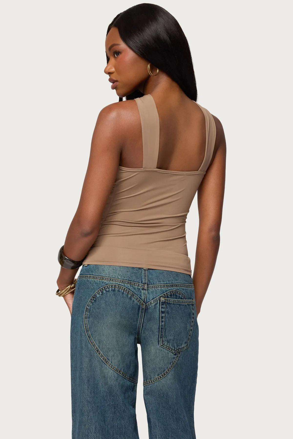 Cielle Wide Strap Gathered Top sold by Edikted product image thumbnail 5