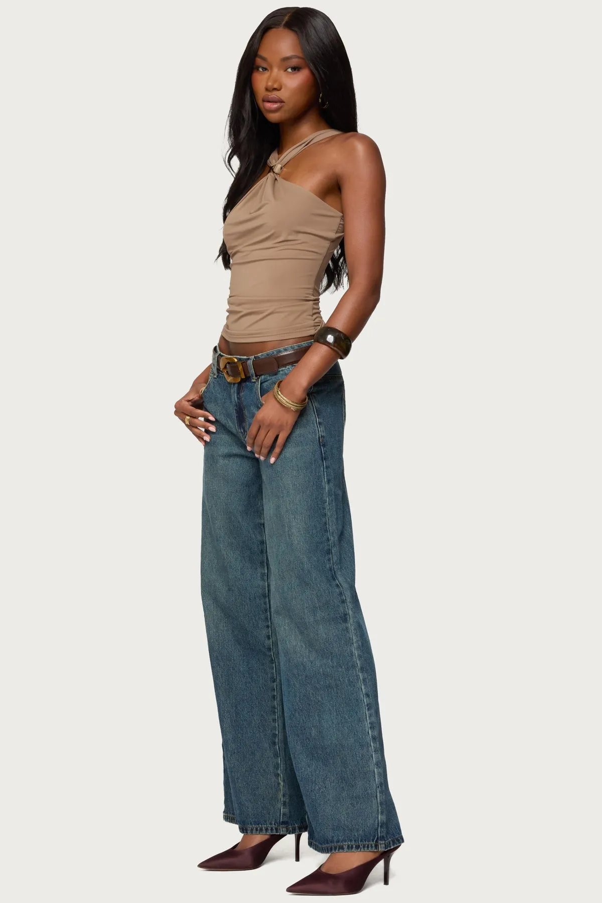 Cielle Wide Strap Gathered Top sold by Edikted product image thumbnail 4