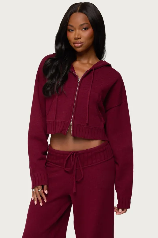 Russell Knit Hooded Cardigan sold by Edikted