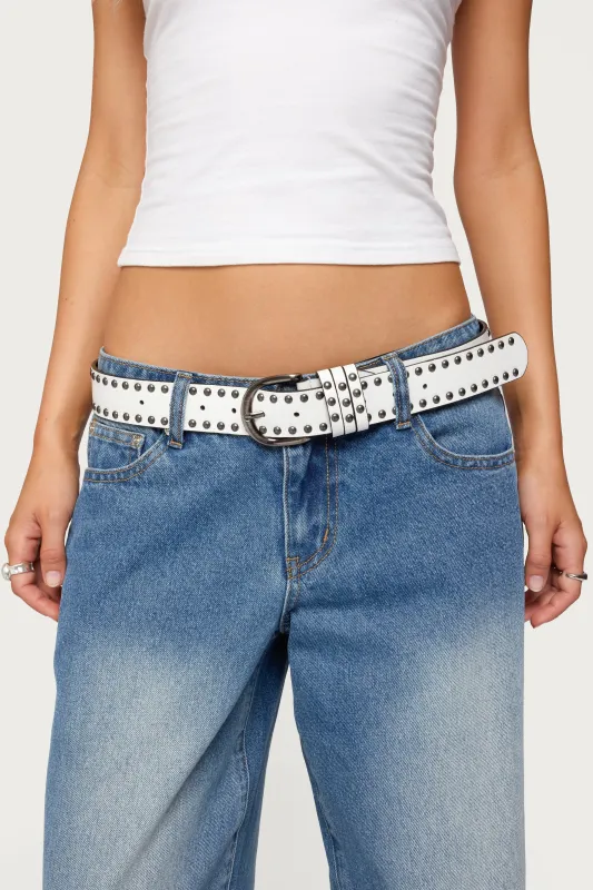 Studded Faux Leather Belt sold by Edikted