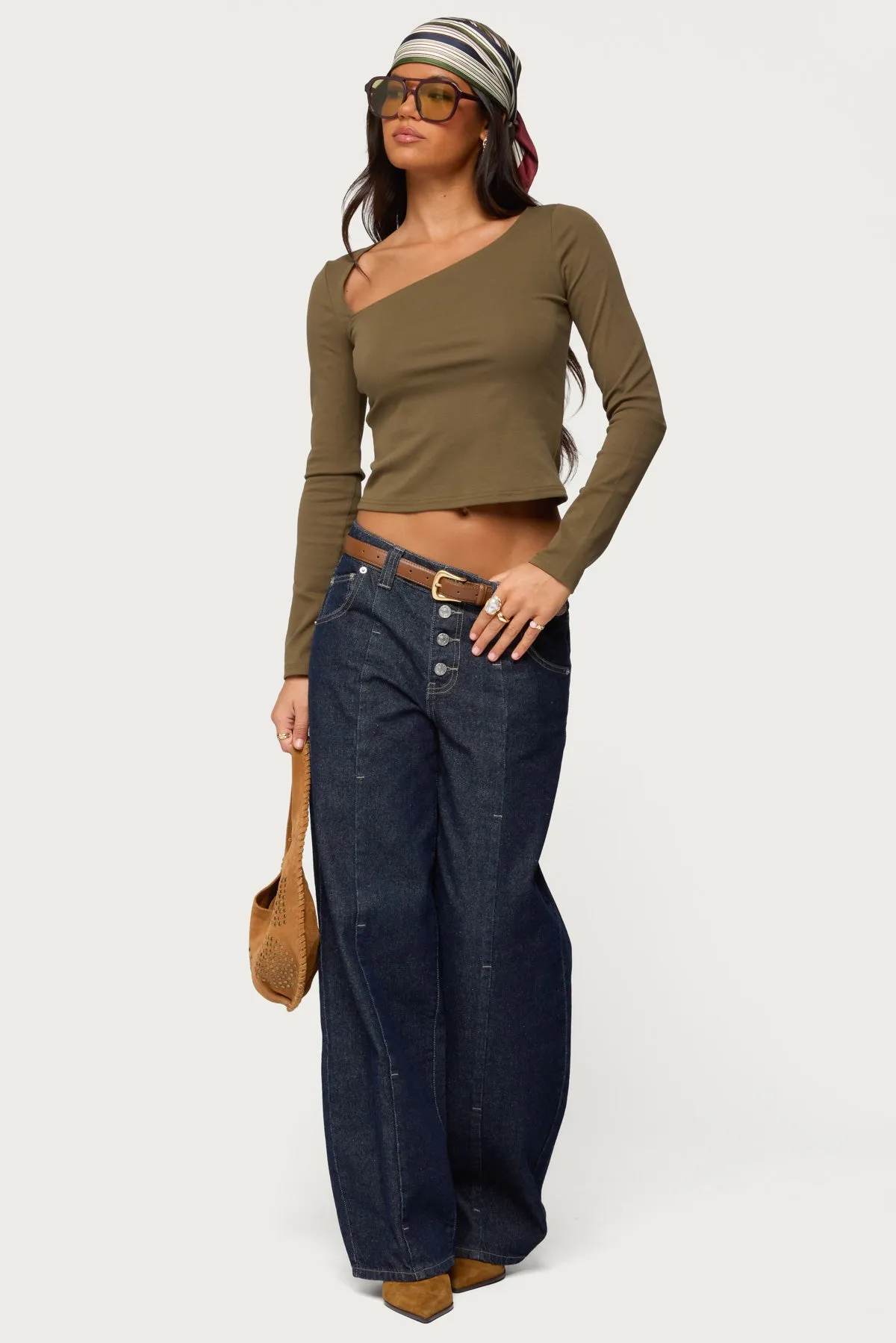 Rion Asymmetric Long Sleeve Top sold by Edikted product image thumbnail 2