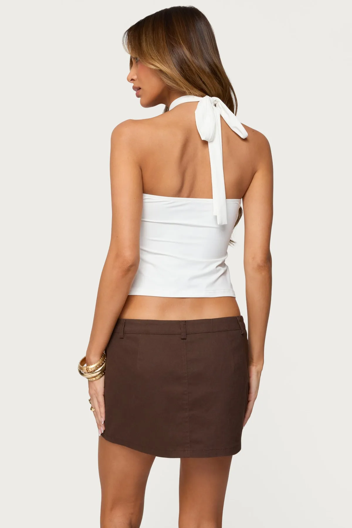 Halsie Ring Cut Out Halter Top sold by Edikted product image thumbnail 4