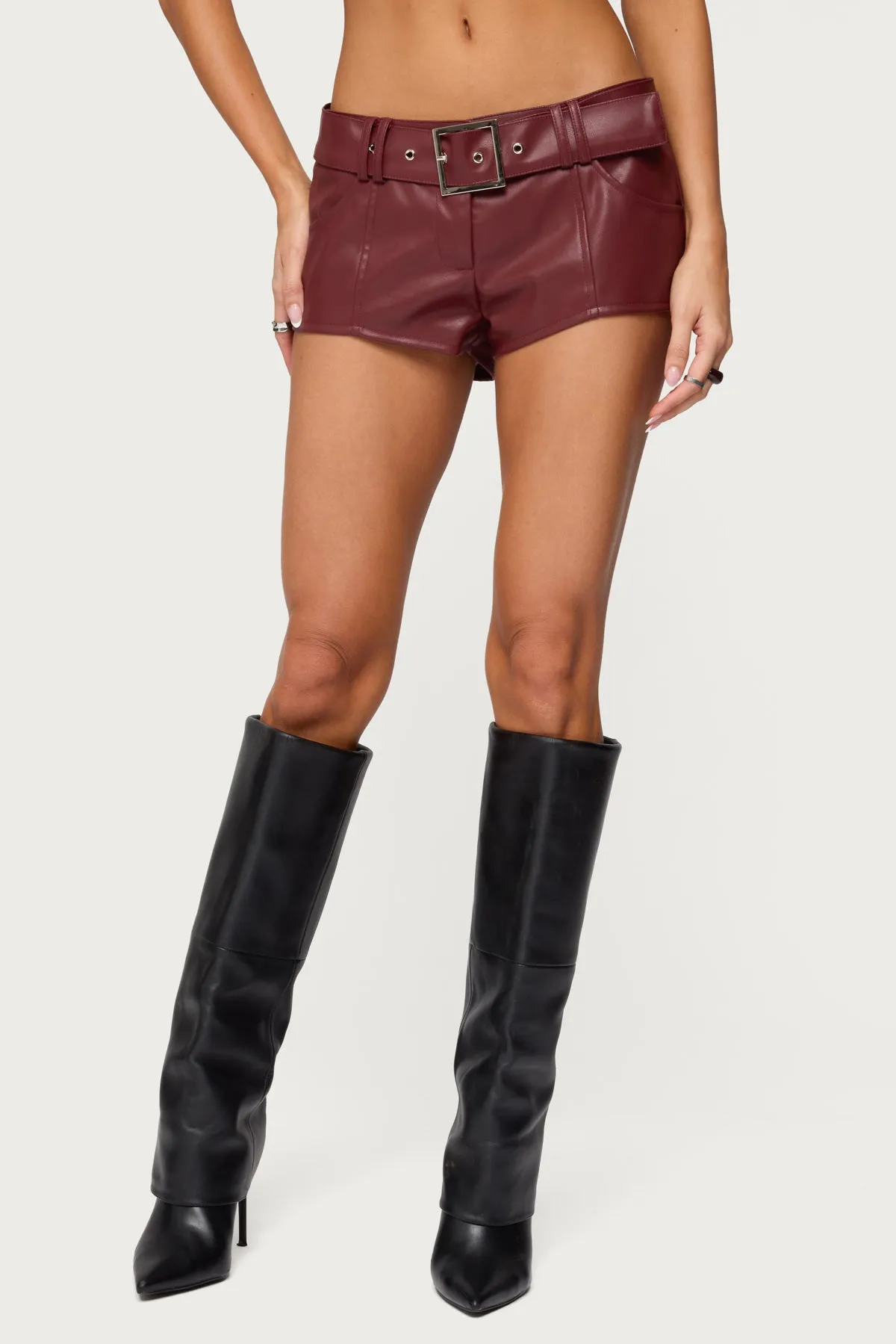Alba Faux Leather Shorts sold by Edikted product image thumbnail 2