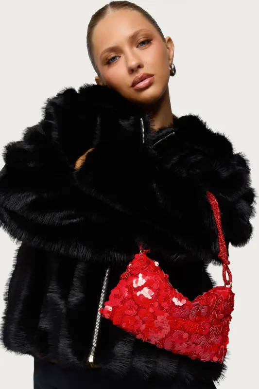 Glam Sequin & Bead Flower Bag made by Edikted