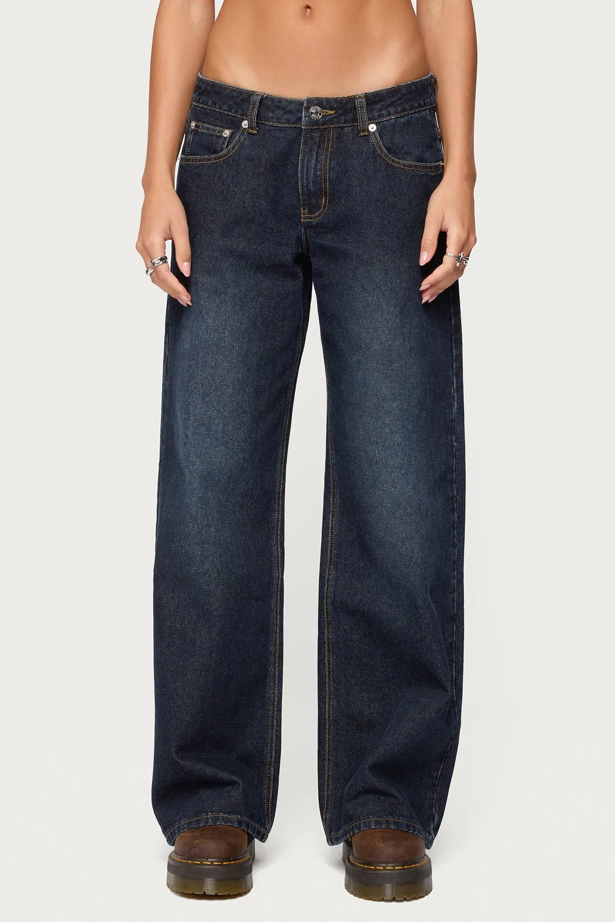 Raelynn Washed Low Rise Baggy Jeans sold by Edikted product image thumbnail 2