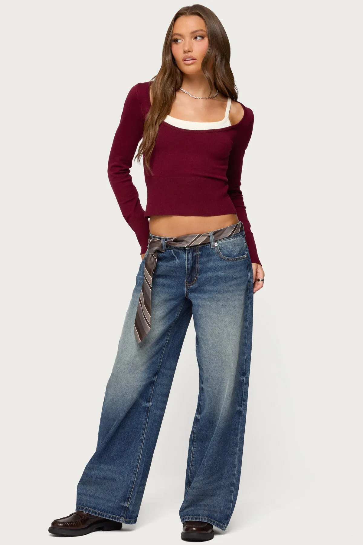 Cecile Layered Long Sleeve Top sold by Edikted product image thumbnail 5