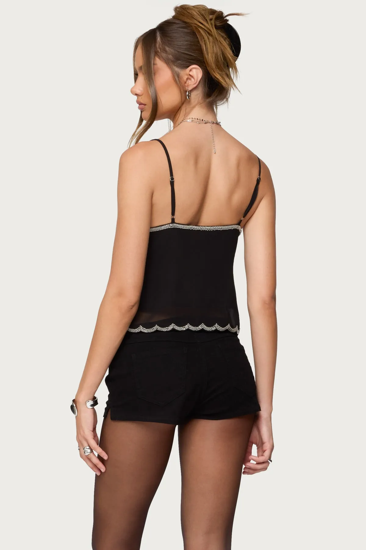 Opal Bead & Sequin Chiffon Tank Top sold by Edikted product image thumbnail 5