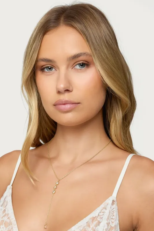 Rhinestone Cascading Necklace sold by Edikted