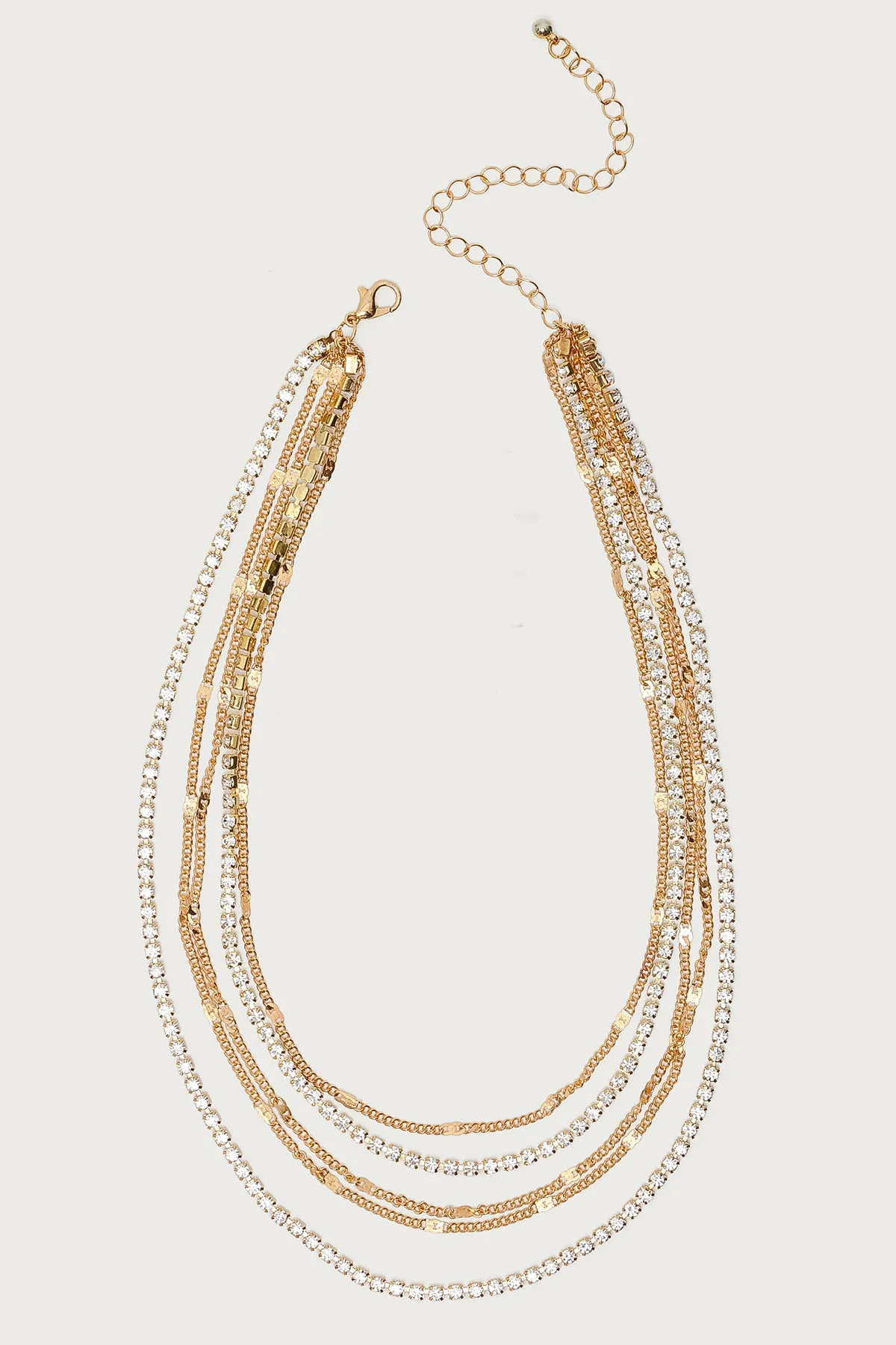 Layered Rhinestone Chain Necklace sold by Edikted product image thumbnail 2