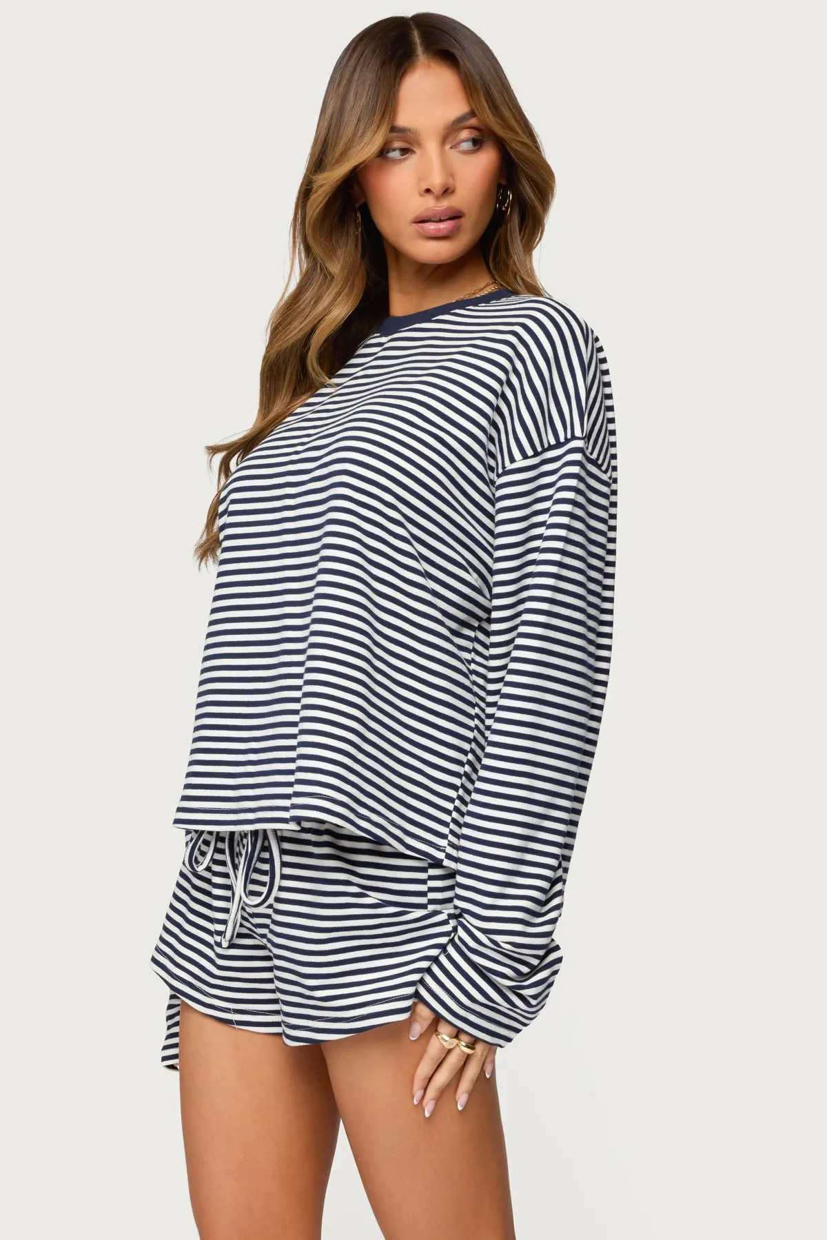 Jainee Striped Long Sleeve T Shirt sold by Edikted product image thumbnail 3