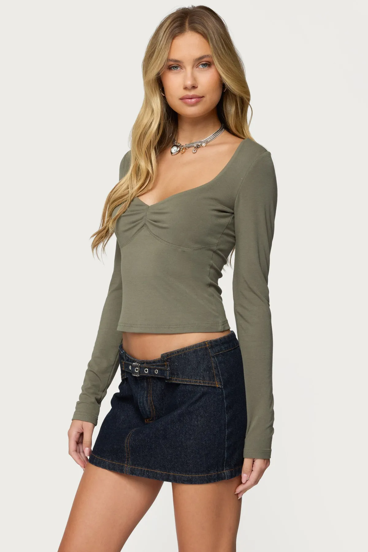 Zelly Deep V Scoop Neck Top sold by Edikted product image thumbnail 3